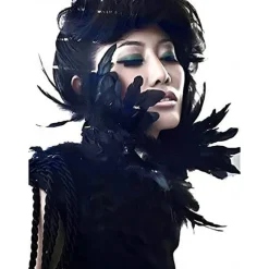 Punk & Gothic Choker Feather Collar Witch Maleficent Drag Queen Fancy Dress Unisex Fantasy Walpurgis Night Halloween Carnival Performance Pride Parade Pride Month Adults' Necklace All Seasons