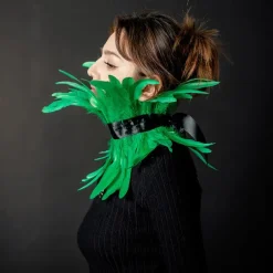 Punk & Gothic Choker Feather Collar Witch Maleficent Drag Queen Fancy Dress Unisex Fantasy Walpurgis Night Halloween Carnival Performance Pride Parade Pride Month Adults' Necklace All Seasons