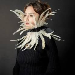 Punk & Gothic Choker Feather Collar Witch Maleficent Drag Queen Fancy Dress Unisex Fantasy Walpurgis Night Halloween Carnival Performance Pride Parade Pride Month Adults' Necklace All Seasons