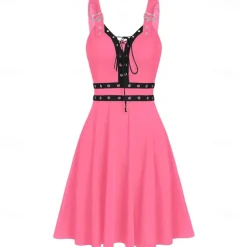 Punk & Gothic Cocktail Dress Vintage Dress Dress Masquerade Goth Girl Fancy Dress Women's Halloween Carnival Masquerade Halloween Prom Festival Adults' Dress