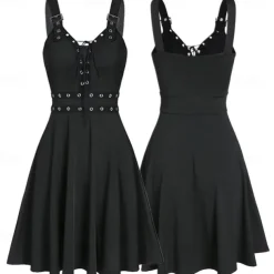 Punk & Gothic Cocktail Dress Vintage Dress Dress Masquerade Goth Girl Fancy Dress Women's Halloween Carnival Masquerade Halloween Prom Festival Adults' Dress