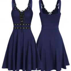 Punk & Gothic Cocktail Dress Vintage Dress Dress Masquerade Goth Girl Fancy Dress Women's Halloween Carnival Masquerade Halloween Prom Festival Adults' Dress