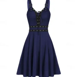 Punk & Gothic Cocktail Dress Vintage Dress Dress Masquerade Goth Girl Fancy Dress Women's Halloween Carnival Masquerade Halloween Prom Festival Adults' Dress