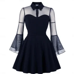 Punk & Gothic Dress Solid Color Fancy Dress Women's Halloween Carnival Party / Evening Adults' Dress