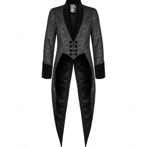Punk & Gothic Medieval Coat Masquerade Prince Knight Ritter Nobleman Fancy Dress Men's Royal Steampunk Party / Evening Adults' Coat