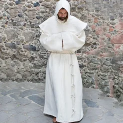 Punk & Gothic Medieval Renaissance 17th Century Coat Cosplay Costume Hoodies Robe Outerwear Wizard Priest Men's Halloween Performance Masquerade LARP Coat Medieval Cloak