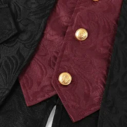 Punk & Gothic Medieval Renaissance Coat Jacket Tailcoat Prince Nobleman Fancy Dress Men's Steampunk Halloween Masquerade Event / Party Masquerade Adults' Coat