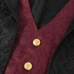 Punk & Gothic Medieval Renaissance Coat Jacket Tailcoat Prince Nobleman Fancy Dress Men's Steampunk Halloween Masquerade Event / Party Masquerade Adults' Coat