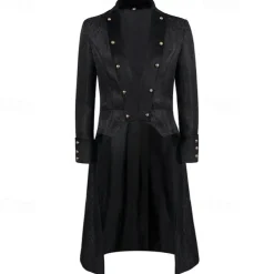 Punk & Gothic Medieval Steampunk Coat Tuxedo Trench Coat Vampire Plague Doctor Fancy Dress Men's Steampunk Masquerade Casual Daily Adults' Coat