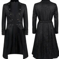 Punk & Gothic Medieval Steampunk Coat Tuxedo Trench Coat Vampire Plague Doctor Fancy Dress Men's Steampunk Masquerade Casual Daily Adults' Coat