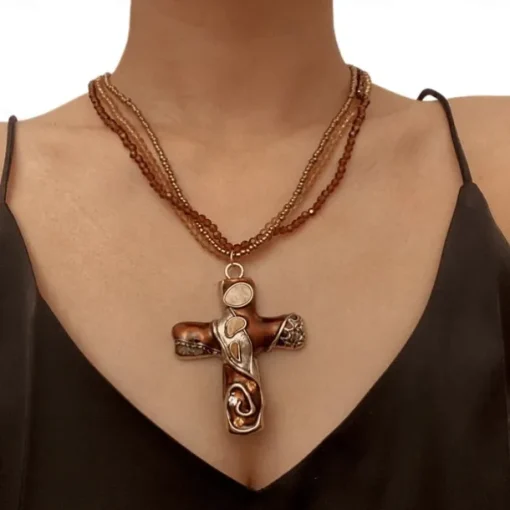 Punk & Gothic Necklace Choker Cross Pendant Witch Vampire Fancy Dress Women's Halloween Carnival Performance Party Casual Adults' 1 Necklace All Seasons