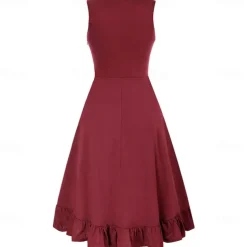 Punk & Gothic Renaissance Steampunk Dress Witch Goth Girl Solid Color Fancy Dress Women's Fantasy Steampunk Walpurgis Night Halloween Carnival Masquerade Casual Daily Adults' Dress