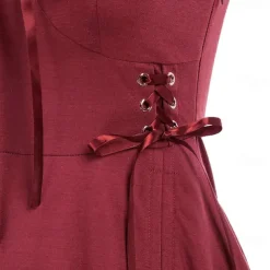 Punk & Gothic Renaissance Steampunk Dress Witch Goth Girl Solid Color Fancy Dress Women's Fantasy Steampunk Walpurgis Night Halloween Carnival Masquerade Casual Daily Adults' Dress