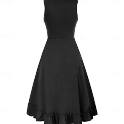 Punk & Gothic Renaissance Steampunk Dress Witch Goth Girl Solid Color Fancy Dress Women's Fantasy Steampunk Walpurgis Night Halloween Carnival Masquerade Casual Daily Adults' Dress