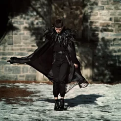 Punk & Gothic Victorian Shawls Feather Cape Witch Maleficent Fancy Dress Women's Fantasy Walpurgis Night Halloween Carnival Performance Party Adults' Shawl All Seasons