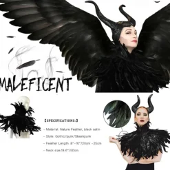 Punk & Gothic Victorian Shawls Feather Cape Witch Maleficent Fancy Dress Women's Fantasy Walpurgis Night Halloween Carnival Performance Party Adults' Shawl All Seasons