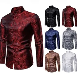 Punk & Gothic Victorian Steampunk Blouse / Shirt Plague Doctor Jacquard Fancy Dress Men's Carnival Masquerade Party Carnival of Venice Adults' Shirt Spring Fall