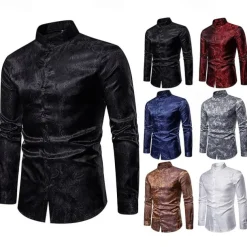 Punk & Gothic Victorian Steampunk Blouse / Shirt Plague Doctor Jacquard Fancy Dress Men's Carnival Masquerade Party Carnival of Venice Adults' Shirt Spring Fall