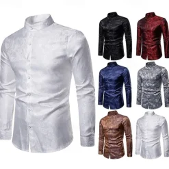 Punk & Gothic Victorian Steampunk Blouse / Shirt Plague Doctor Jacquard Fancy Dress Men's Carnival Masquerade Party Carnival of Venice Adults' Shirt Spring Fall