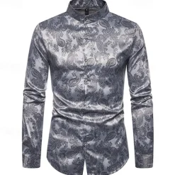 Punk & Gothic Victorian Steampunk Blouse / Shirt Plague Doctor Jacquard Fancy Dress Men's Carnival Masquerade Party Carnival of Venice Adults' Shirt Spring Fall