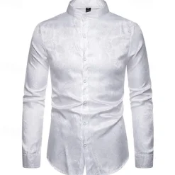 Punk & Gothic Victorian Steampunk Blouse / Shirt Plague Doctor Jacquard Fancy Dress Men's Carnival Masquerade Party Carnival of Venice Adults' Shirt Spring Fall