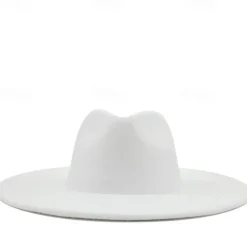 Punk Gothic Wide Brim Hat Fedora Hat Witchy Stiff Women's Fashion Accessory Black Wool Wide Brim Steampunk Witch Hat