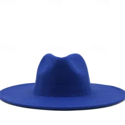 Punk Gothic Wide Brim Hat Fedora Hat Witchy Stiff Women's Fashion Accessory Black Wool Wide Brim Steampunk Witch Hat