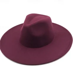 Punk Gothic Wide Brim Hat Fedora Hat Witchy Stiff Women's Fashion Accessory Black Wool Wide Brim Steampunk Witch Hat