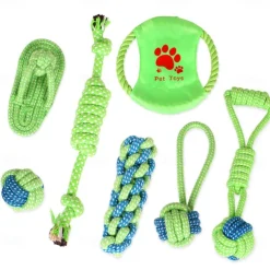 Puppy Teething Chew Toys - Durable Small Dog Toys for Puppies Dog Rope Chew Toys Bundle for Boredom Interactive Squeaky Treat Dispensing Ball Funny Flyer Non-Toxic & Safe