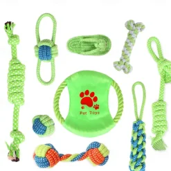 Puppy Teething Chew Toys - Durable Small Dog Toys for Puppies Dog Rope Chew Toys Bundle for Boredom Interactive Squeaky Treat Dispensing Ball Funny Flyer Non-Toxic & Safe