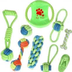 Puppy Teething Chew Toys - Durable Small Dog Toys for Puppies Dog Rope Chew Toys Bundle for Boredom Interactive Squeaky Treat Dispensing Ball Funny Flyer Non-Toxic & Safe