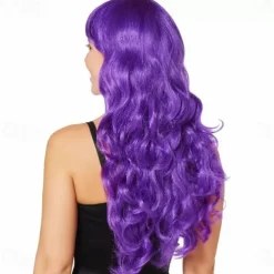 Purple Curls Wig For Carnival Fancy Dress Party Halloween Cosplay Costume High-Quality Synthetic Hair