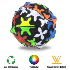 QiYi Speed Cube Set,Sphere Puzzles Magic Ball Brain Teasers Toy,360 Degree Rotating Three-Dimensional Gear Cube,Magic Cube Fidget Toy for Festive and Adults