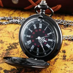 Quartz Pocket Watch Vintage Pendant Fob Chain Pocket Clock for Dad Idea for Father's Day