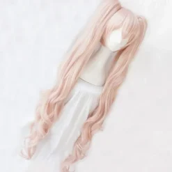 Queen Anime Sakura Miku Cosplay Wig 120cm Long Cherry Blossom Pink Clip on Double Ponytails Halloween Wigs