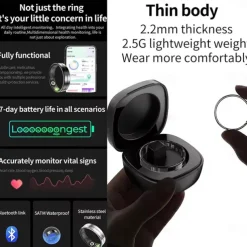 R11 Fashion Smart Ring Ultra Thin 2.2mm Thickness Stainless Steel Shell Fitness Health Tracker Heart Rate Blood Oxygen Monitor