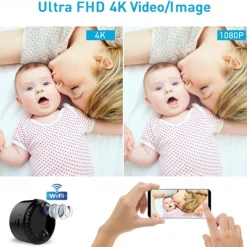 R10 IP Camera 4K Mini Wireless Motion Detection Remote Access IR-cut Indoor Support 256 GB