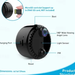 R10 IP Camera 4K Mini Wireless Motion Detection Remote Access IR-cut Indoor Support 256 GB