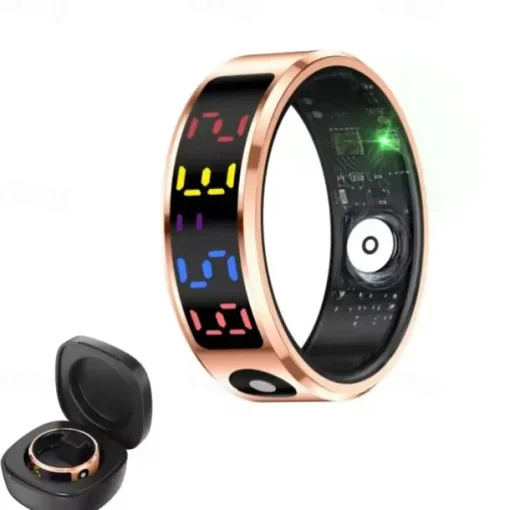 R12 Smart Ring Men Women LED Display Screen Gift Ring Heart Rate Blood Oxygen Monitor Multi Sport Modes