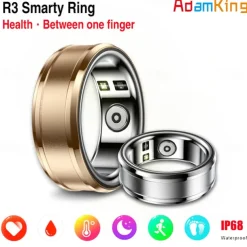 R3 Smart Watch Smart Band Fitness Bracelet Bluetooth Temperature Monitoring Pedometer Sleep Tracker Compatible with Android iOS Women Men Step Tracker IP68 18.1mm 19.8mm 20.6mm Ring inner diameter
