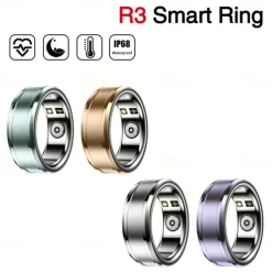 R3 Smart Watch Smart Band Fitness Bracelet Bluetooth Temperature Monitoring Pedometer Sleep Tracker Compatible with Android iOS Women Men Step Tracker IP68 18.1mm 19.8mm 20.6mm Ring inner diameter