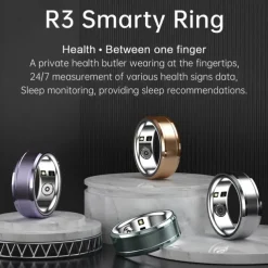 R3 Smart Watch Smart Band Fitness Bracelet Bluetooth Temperature Monitoring Pedometer Sleep Tracker Compatible with Android iOS Women Men Step Tracker IP68 18.1mm 19.8mm 20.6mm Ring inner diameter