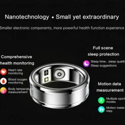 R3 Smart Watch Smart Band Fitness Bracelet Bluetooth Temperature Monitoring Pedometer Sleep Tracker Compatible with Android iOS Women Men Step Tracker IP68 18.1mm 19.8mm 20.6mm Ring inner diameter