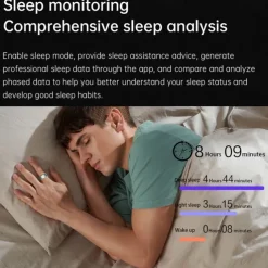 R3 Smart Watch Smart Band Fitness Bracelet Bluetooth Temperature Monitoring Pedometer Sleep Tracker Compatible with Android iOS Women Men Step Tracker IP68 18.1mm 19.8mm 20.6mm Ring inner diameter