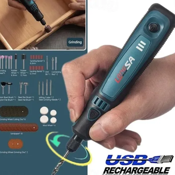 5000-10000-15000r USB Mini Grinder Engraver Pen Cordless Electric Grinder Set Engraving Grinding Machine Polisher Electric Drill Kit