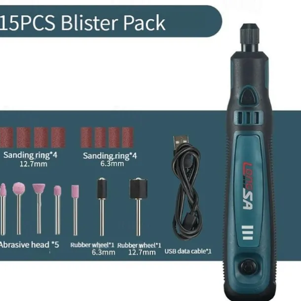 5000-10000-15000r USB Mini Grinder Engraver Pen Cordless Electric Grinder Set Engraving Grinding Machine Polisher Electric Drill Kit