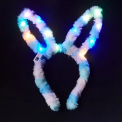 Rabbit Ear Decor Headband Luminous Headwear Led Lights Rabbit Flashing Costume Hair Hoop Halloween Party Hair Accessories