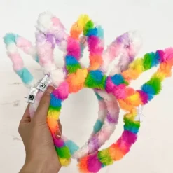 Rabbit Ear Decor Headband Luminous Headwear Led Lights Rabbit Flashing Costume Hair Hoop Halloween Party Hair Accessories