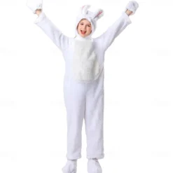 Rabbit Easter Bunny Halloween Funny Costumes Onesies Carnival Costume Cosplay Kid's Boys' Girls' Carnival Easter Performance Party Easy Halloween Costumes Dress Up