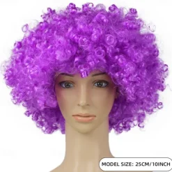 Rainbow Clown Wig Costume Accessories Short Colorful Afro Hair Wig for Kid Women Men Adults 70s 80s Carnival Parties Carnivals Pretend Play